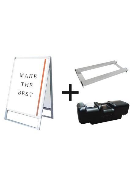 常磐精工 ポスタースタンド ポスター用スタンド看板 B1両面ホワイト ウエイトアーム・水タンクセット PSSK-B1RW-3SET|【店舗用品】