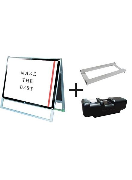 常磐精工 ポスタースタンド ポスター用スタンド看板 B1横ロウ両面ブラック ウエイトアーム・水タンクセット PSSK-B1YLRB-3SET|【店舗用品】