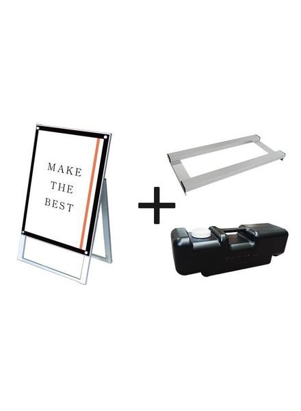 常磐精工 ポスタースタンド ポスター用スタンド看板 B2片面ブラック ウエイトアーム・水タンクセット PSSK-B2KB-3SET|【店舗用品】