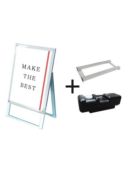 常磐精工 ポスタースタンド ポスター用スタンド看板 B2片面ホワイト ウエイトアーム・水タンクセット PSSK-B2KW-3SET|【店舗用品】