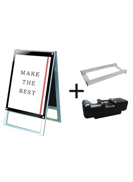 常磐精工 ポスタースタンド ポスター用スタンド看板 B2両面ブラック ウエイトアーム・水タンクセット PSSK-B2RB-3SET|【店舗用品】