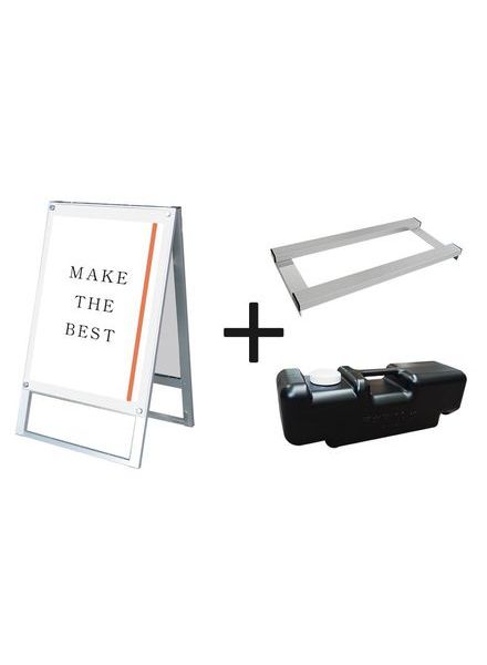 常磐精工 ポスタースタンド ポスター用スタンド看板 B2両面ホワイト ウエイトアーム・水タンクセット PSSK-B2RW-3SET|【店舗用品】