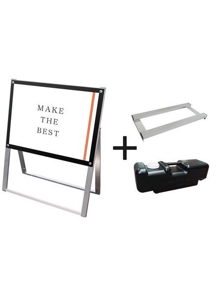 常磐精工 ポスタースタンド ポスター用スタンド看板 B2横片面ブラック ウエイトアーム・水タンクセット PSSK-B2YKB-3SET|【店舗用品】