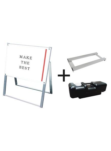 常磐精工 ポスタースタンド ポスター用スタンド看板 B2横片面ホワイト ウエイトアーム・水タンクセット PSSK-B2YKW-3SET|【店舗用品】