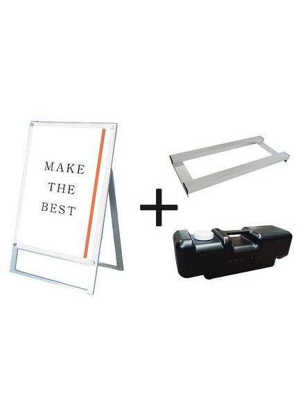 常磐精工 ポスタースタンド ポスター用スタンド看板マグネジ A1片面ホワイト ウエイトアーム・水タンクセット PSSKMN-A1KW-3SET|【店舗用品】