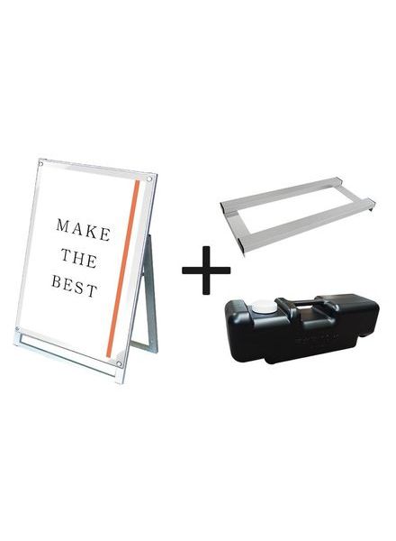 常磐精工 ポスタースタンド ポスター用スタンド看板マグネジ A1ロウ片面ホワイト ウエイトアーム・水タンクセット PSSKMN-A1LKW-3SET|【店舗用品】