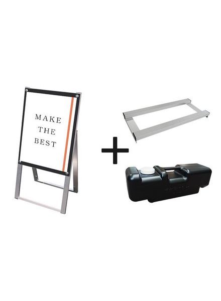 常磐精工 ポスタースタンド ポスター用スタンド看板マグネジ A2片面ブラック ウエイトアーム・水タンクセット PSSKMN-A2KB-3SET|【店舗用品】
