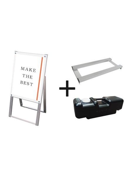 常磐精工 ポスタースタンド ポスター用スタンド看板マグネジ A2片面ホワイト ウエイトアーム・水タンクセット PSSKMN-A2KW-3SET|【店舗用品】