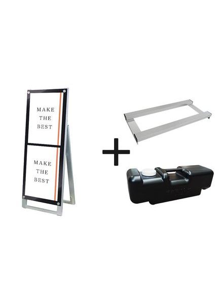 常磐精工 ポスタースタンド ポスター用スタンド看板マグネジ A3縦縦片面ブラック ウエイトアーム・水タンクセット PSSKMN-A3TTKB-3SET|【店舗用品】