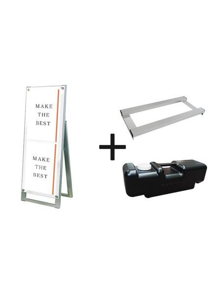 常磐精工 ポスタースタンド ポスター用スタンド看板マグネジ A3縦縦片面ホワイト ウエイトアーム・水タンクセット PSSKMN-A3TTKW-3SET|【店舗用品】