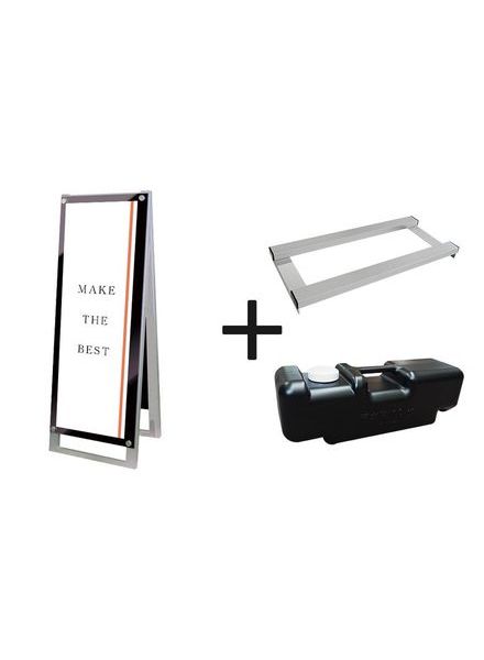 常磐精工 ポスタースタンド ポスター用スタンド看板マグネジ A3縦縦両面ブラック ウエイトアーム・水タンクセット PSSKMN-A3TTRB-3SET|【店舗用品】