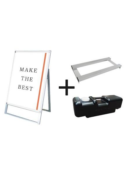 常磐精工 ポスタースタンド ポスター用スタンド看板マグネジ B1片面ホワイト ウエイトアーム・水タンクセット PSSKMN-B1KW-3SET|【店舗用品】