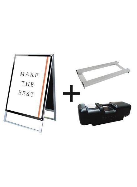 常磐精工 ポスタースタンド ポスター用スタンド看板マグネジ B1両面ブラック ウエイトアーム・水タンクセット PSSKMN-B1RB-3SET|【店舗用品】