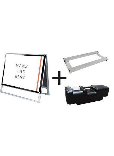 常磐精工 ポスタースタンド ポスター用スタンド看板マグネジ B1横ロウ両面ブラック ウエイトアーム・水タンクセット PSSKMN-B1YLRB-3SET|【店舗用品】