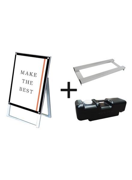 常磐精工 ポスタースタンド ポスター用スタンド看板マグネジ B2片面ブラック ウエイトアーム・水タンクセット PSSKMN-B2KB-3SET|【店舗用品】