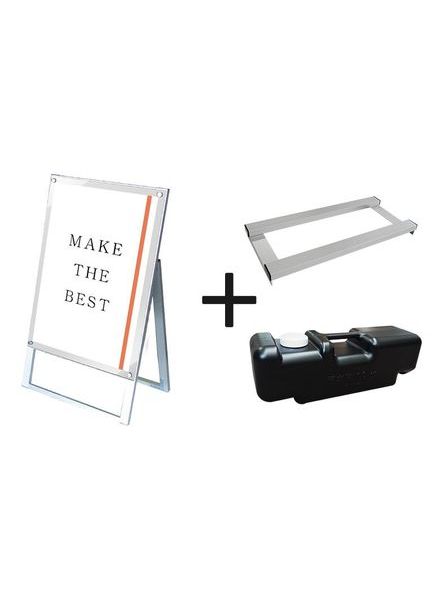 常磐精工 ポスタースタンド ポスター用スタンド看板マグネジ B2片面ホワイト ウエイトアーム・水タンクセット PSSKMN-B2KW-3SET|【店舗用品】