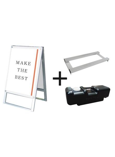 常磐精工 ポスタースタンド ポスター用スタンド看板マグネジ B2両面ホワイト ウエイトアーム・水タンクセット PSSKMN-B2RW-3SET|【店舗用品】