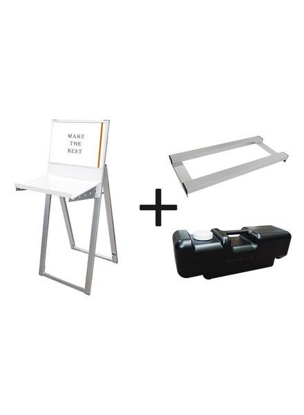 常磐精工 ディスプレイスタンド ラックスタンド看板 A3横ホワイト ウエイトアーム・水タンクセット RASK-A3YW-3SET|【店舗用品】