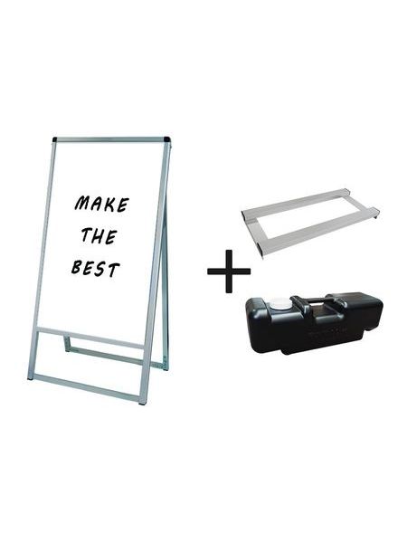 常磐精工 マーカースタンド バリウススタンド看板ホワイトボード 450×900片面 ウエイトアーム・水タンクセット VASKWB-450X900K-3SET|【店舗用品】