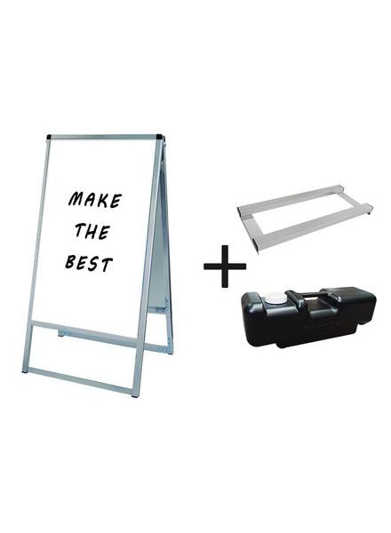 常磐精工 マーカースタンド バリウススタンド看板ホワイトボード 450×900両面 ウエイトアーム・水タンクセット VASKWB-450X900R-3SET|【店舗用品】