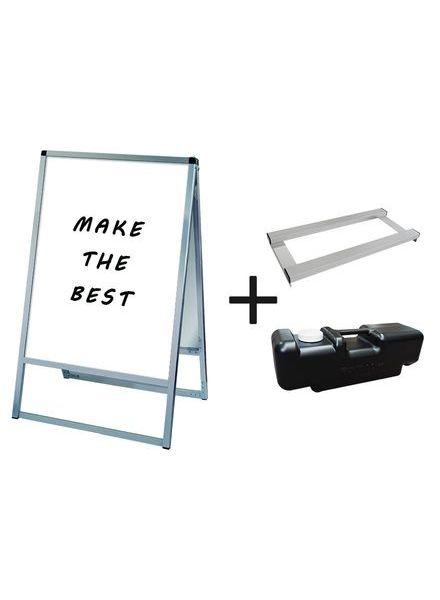 常磐精工 マーカースタンド バリウススタンド看板ホワイトボード 600×900両面 ウエイトアーム・水タンクセット VASKWB-600X900R-3SET|【店舗用品】