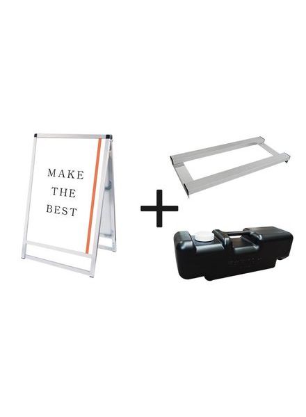 常磐精工 ポスタースタンド バリウススタンド看板 A1ロウ両面 ウエイトアーム・水タンクセット VASKAC-A1LR-3SET|【店舗用品】