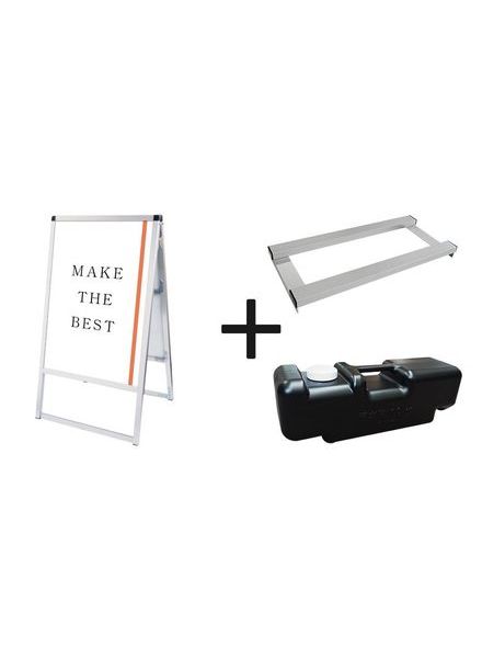 常磐精工 ポスタースタンド バリウススタンド看板 A2両面 ウエイトアーム・水タンクセット VASKAC-A2R-3SET|【店舗用品】