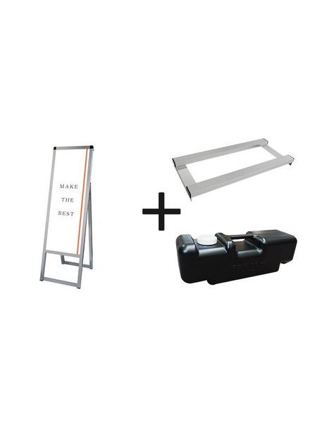 常磐精工 ポスタースタンド バリウススタンド看板 A3縦縦片面 ウエイトアーム・水タンクセット VASKAC-A3TTK-3SET|【店舗用品】