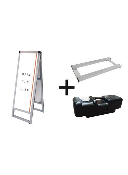 常磐精工 ポスタースタンド バリウススタンド看板 A3縦縦ロウ両面 ウエイトアーム・水タンクセット VASKAC-A3TTLR-3SET|【店舗用品】