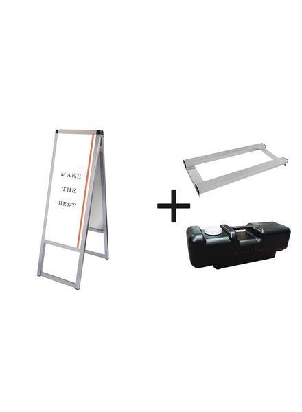 常磐精工 ポスタースタンド バリウススタンド看板 A3縦縦両面 ウエイトアーム・水タンクセット VASKAC-A3TTR-3SET|【店舗用品】