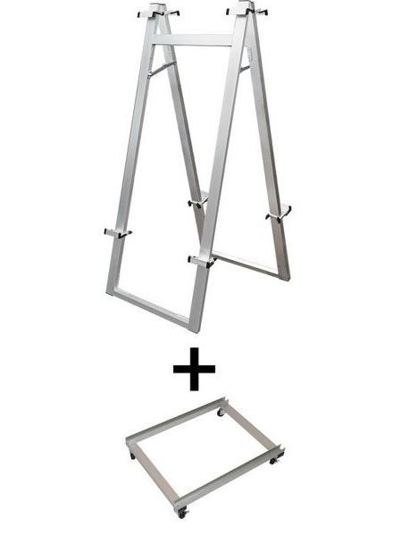 常磐精工 パネルスタンド アルミフリーイーゼル430両面 アームキャスターセット AFEZ430R-KSET|【店舗用品】