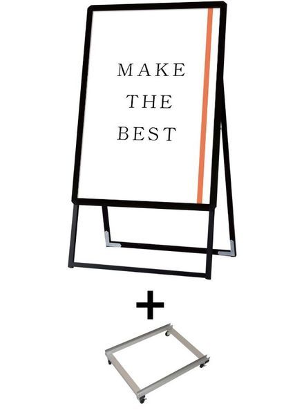 常磐精工 ポスタースタンド ポスターグリップスタンド看板 屋外用 A1片面ブラック (防水パック付) アームキャスターセット BOPGSK-A1KB-KSET|【店舗用品】