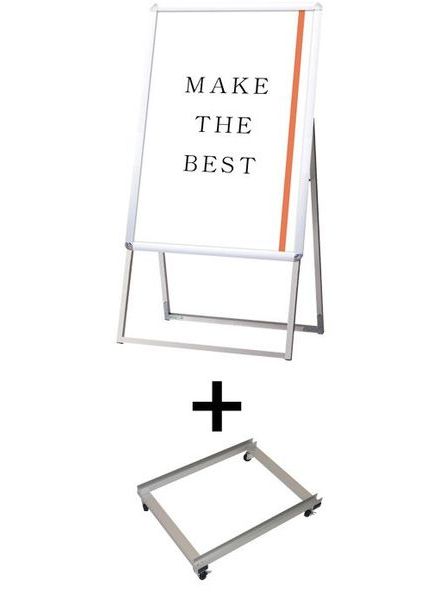 常磐精工 ポスタースタンド ポスターグリップスタンド看板 屋外用 B1片面シルバー (防水パック付) アームキャスターセット BOPGSK-B1KS-KSET|【店舗用品】
