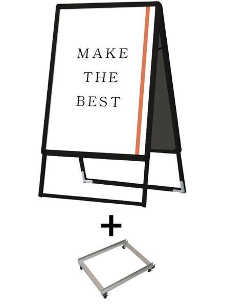 常磐精工 ポスタースタンド ポスターグリップスタンド看板 屋外用 B2両面ブラック (防水パック付) アームキャスターセット BOPGSK-B2RB-KSET|【店舗用品】