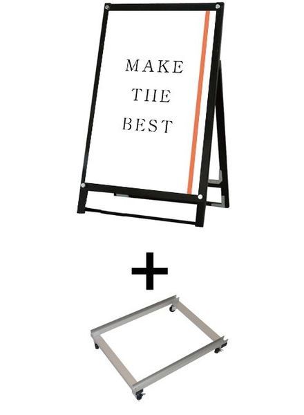 常磐精工 ポスタースタンド ブラックポスター用スタンド看板 A1ロウ片面ブラック アームキャスターセット BPSSK-A1LKB-KSET|【店舗用品】