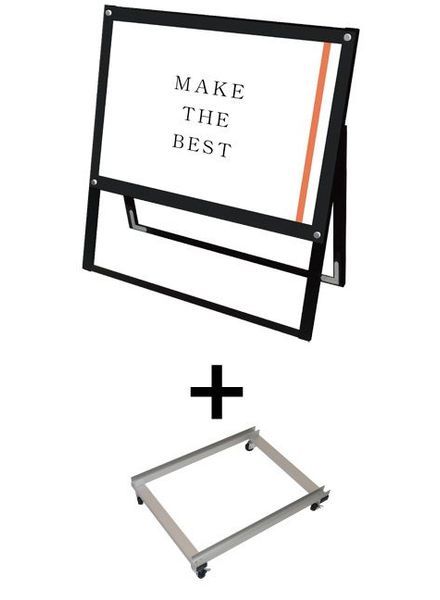 常磐精工 ポスタースタンド ブラックポスター用スタンド看板 A1横片面ブラック アームキャスターセット BPSSK-A1YKB-KSET|【店舗用品】