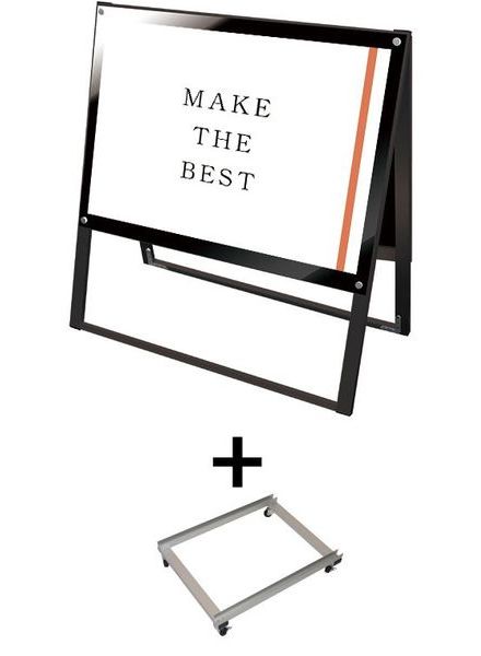 常磐精工 ポスタースタンド ブラックポスター用スタンド看板 A1横両面ブラック アームキャスターセット BPSSK-A1YRB-KSET|【店舗用品】