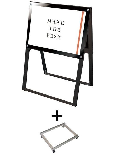 常磐精工 ポスタースタンド ブラックポスター用スタンド看板 A2横両面ブラック アームキャスターセット BPSSK-A2YRB-KSET|【店舗用品】