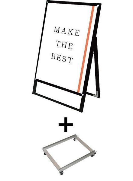 常磐精工 ポスタースタンド ブラックポスター用スタンド看板マグネジ B1片面ブラック アームキャスターセット BPSSKMN-B1KB-KSET|【店舗用品】