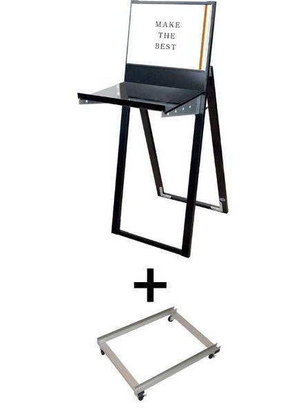 常磐精工 ディスプレイスタンド ブラックラックスタンド看板 A3横ブラック アームキャスターセット BRASK-A3YB-KSET|【店舗用品】