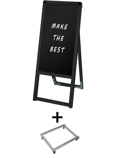 常磐精工 マーカースタンド ブラックバリウススタンド看板 ブラックボード 300×600片面 アームキャスターセット BVASKBB-300X600K-KSET|【店舗用品】
