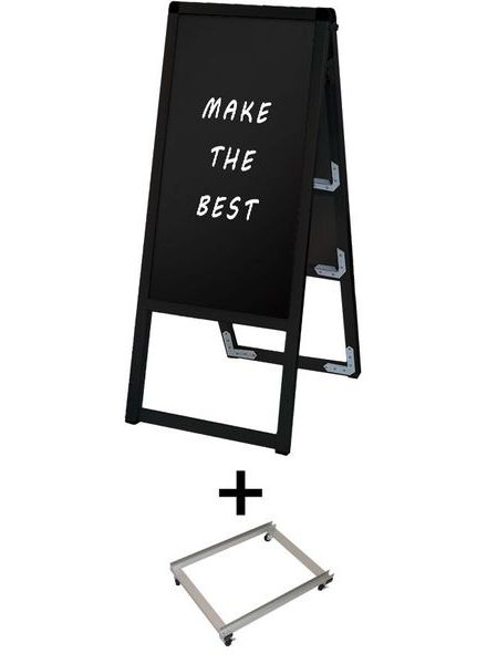 常磐精工 マーカースタンド ブラックバリウススタンド看板 ブラックボード 300×600両面 アームキャスターセット BVASKBB-300X600R-KSET|【店舗用品】
