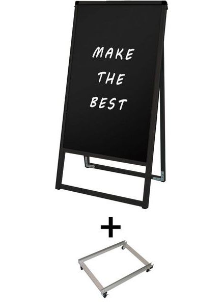 常磐精工 マーカースタンド ブラックバリウススタンド看板 ブラックボード 450×900片面 アームキャスターセット BVASKBB-450X900K-KSET|【店舗用品】
