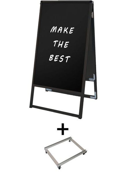 常磐精工 マーカースタンド ブラックバリウススタンド看板 ブラックボード 450×900両面 アームキャスターセット BVASKBB-450X900R-KSET|【店舗用品】