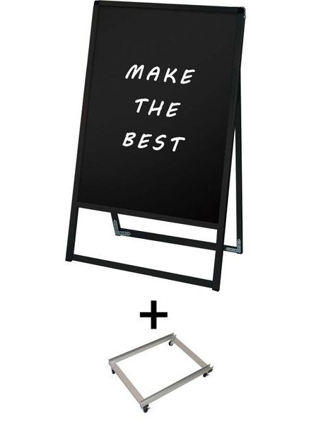 常磐精工 マーカースタンド ブラックバリウススタンド看板 ブラックボード 600×900片面 アームキャスターセット BVASKBB-600X900K-KSET|【店舗用品】