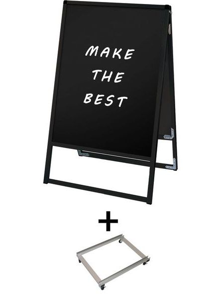 常磐精工 マーカースタンド ブラックバリウススタンド看板 ブラックボード 600×900両面 アームキャスターセット BVASKBB-600X900R-KSET|【店舗用品】