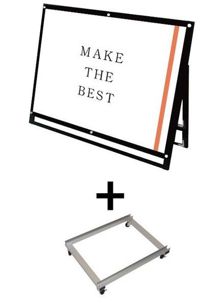 常磐精工 ポスタースタンド ブラックポスター用スタンド看板マグネジ A0横ロウ片面ブラック アームキャスターセット BPSSKMN-A0YLKB-KSET|【店舗用品】