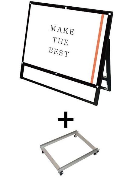 常磐精工 ポスタースタンド ブラックポスター用スタンド看板マグネジ B1横ロウ片面ブラック アームキャスターセット BPSSKMN-B1YLKB-KSET|【店舗用品】