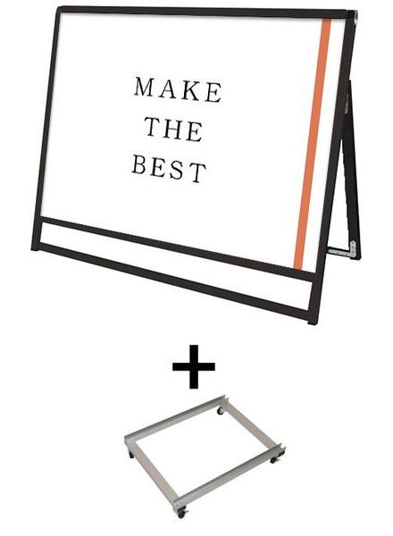 常磐精工 ポスタースタンド ブラックバリウススタンド看板 A0横ロウ片面 アームキャスターセット BVASKAC-A0YLK-KSET|【店舗用品】