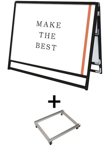 常磐精工 ポスタースタンド ブラックバリウススタンド看板 A0横ロウ両面 アームキャスターセット BVASKAC-A0YLR-KSET|【店舗用品】